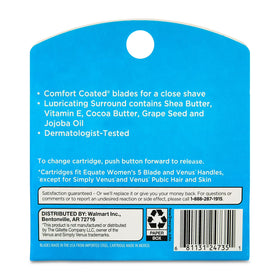 Equate Women's 5-Blade Cartridge Refills for Equate 5-Blade and Gillette Venus Handles, 4 Count