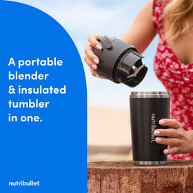 nutribullet Flip Insulated Portable Blender NBPB10350AK - Matte Black, 18oz