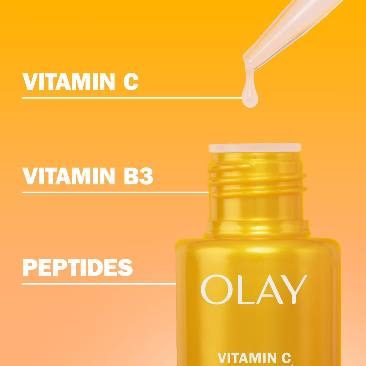 Olay Skin Care Vitamin C + Peptide 24 Brightening Facial Serum, for Dry Dull Skin, 1.3 fl oz