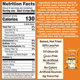 Baked Ruffles 50% Less Fat Cheddar & Sour Cream Potato Chips Bag, 6.25 oz