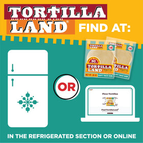 Tortilla Land Ready to Cook Soft Taco Size Flour Tortillas, 30 oz, 18 Count