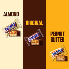 Snickers Fun Size Football Chocolate Bars Variety Pack, Party Size - 24.02 oz Candy Bag