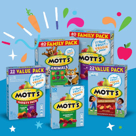 Mott's Berry and Assorted Fruit Flavored Snacks, Gluten Free, Value Pack, 22 Count, 17.6 oz