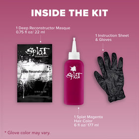 Splat Midnight Magenta Hair Dye Kit, Semi-Permanent Dark Pink Hair Color for Brunettes, Vegan