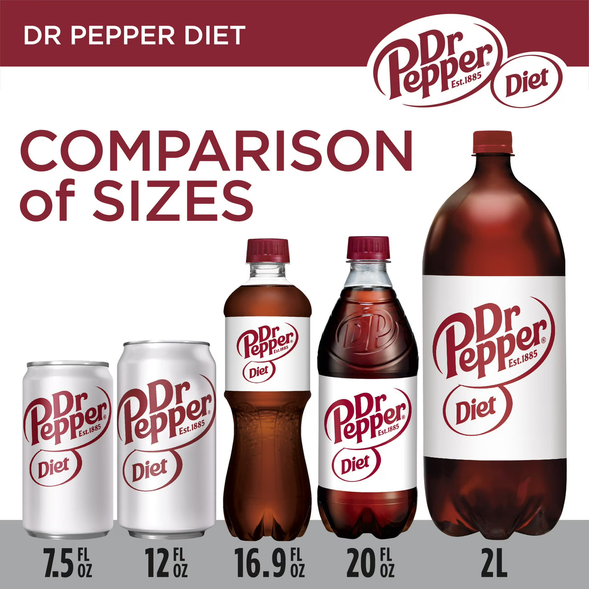 Diet Dr Pepper Soda Pop, 12 fl oz, 24 Pack Cans
