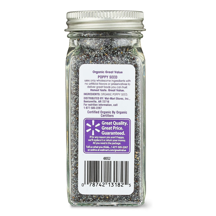 Great Value Organic Poppy Seeds, 2.4 oz