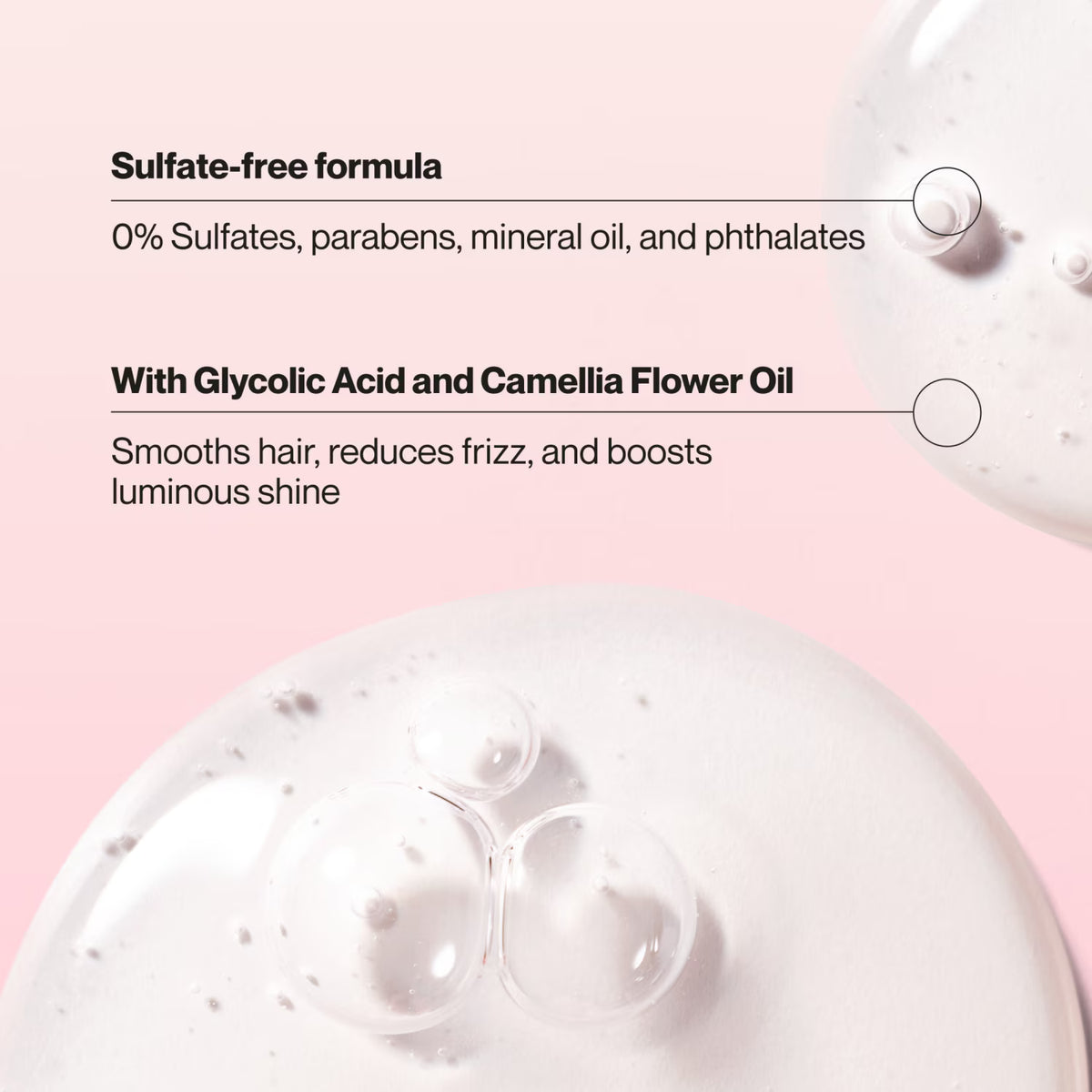 Suave Hydra Gloss Sulfate Free Shampoo with Glycolic Acid & Camellia Flower Oil, 18 fl oz