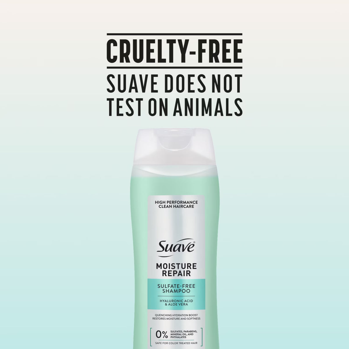 Suave Moisture Repair Sulfate-Free Shampoo with Hyaluronic Acid & Aloe Vera, 18 fl oz