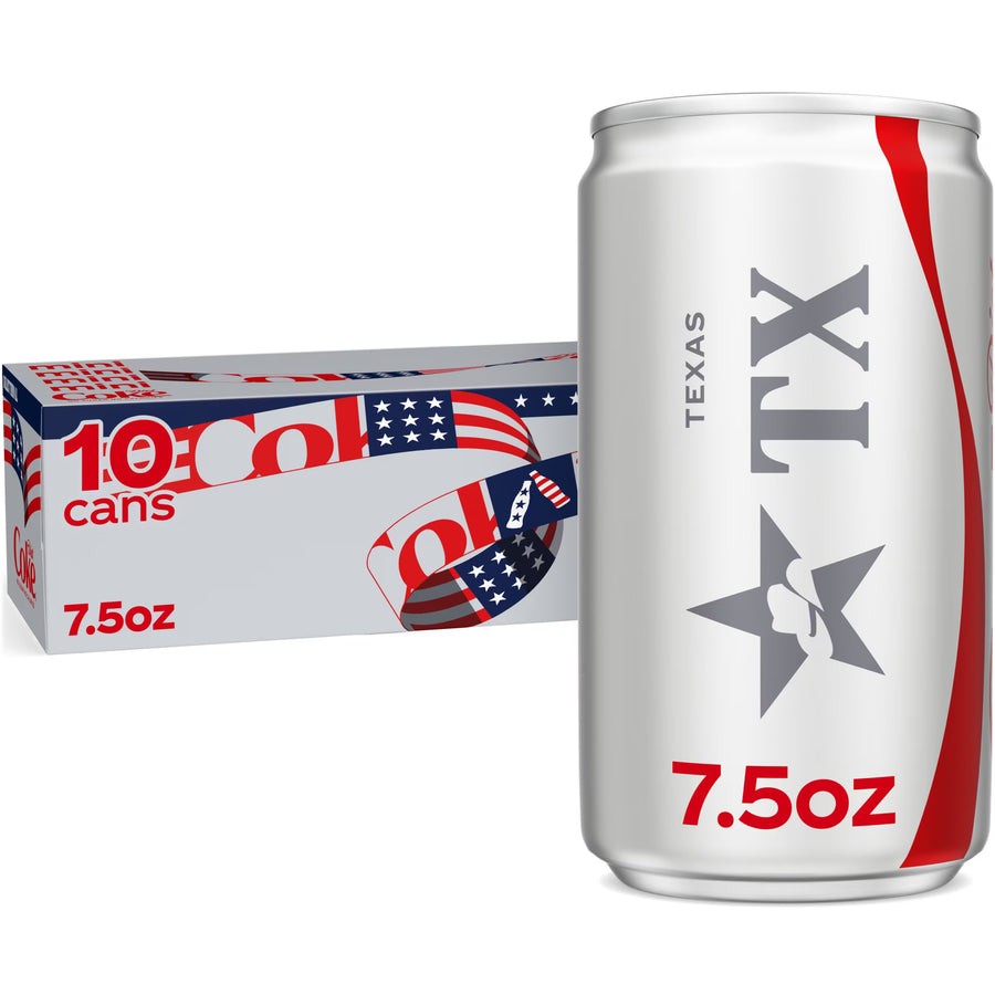 Diet Coke Soda Pop Fridge Pack Mini Cans, 7.5 fl oz, 10 Pack