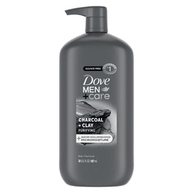 Dove Men+Care Elements Liquid Body Wash and Face Wash Charcoal + Clay Nourishing Cleanser, 30 oz