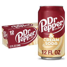 Dr Pepper & Cream Soda Pop, 12 fl oz, 12 Pack Cans
