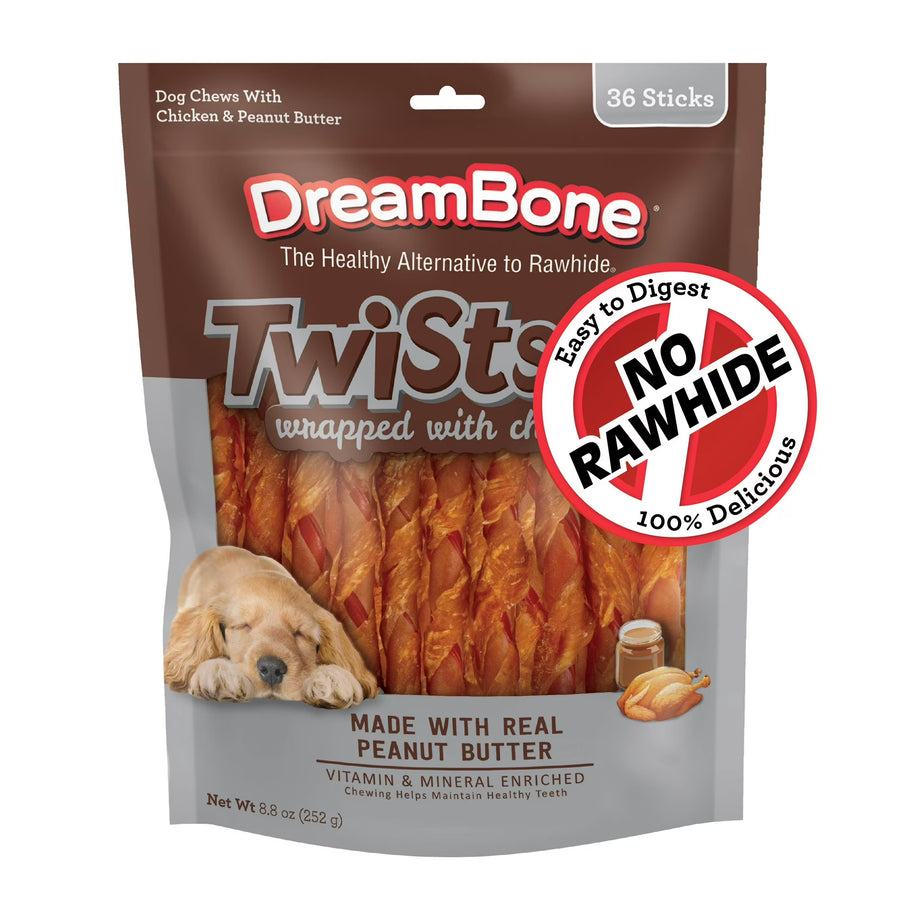 DreamBone Twists Wrapped with Chicken Rawhide-Free Dog Chews, 8.8 Oz. (36 Count)