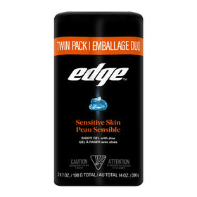 Edge Sensitive Skin Shave Gel for Men, Twin Pack, 14 oz