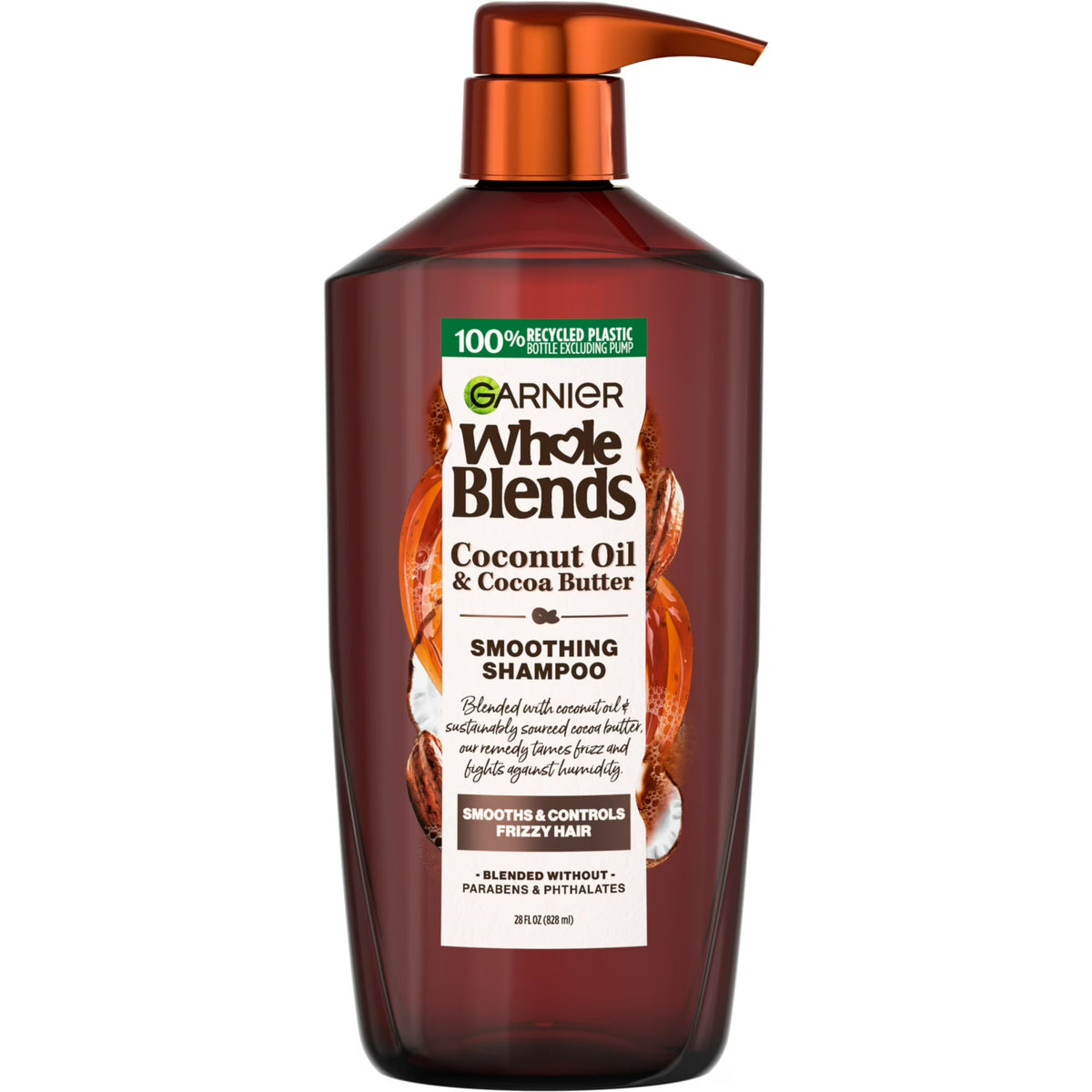 Garnier Whole Blends Frizz Control Shampoo, Coconut Oil Cocoa Butter, All Hair Types 28 fl oz