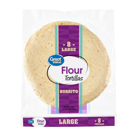Great Value Burrito Flour Tortillas, 20 oz, 8 Count