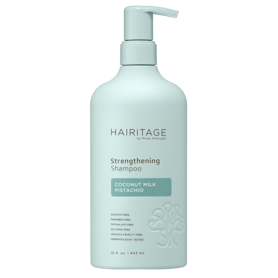 Hairitage Coconut Milk Pistachio Strengthening Shampoo for Dry Damaged Hair, 15 fl oz