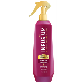Infusium Repair & Replenish Leave-in Treatment Spray for All Hair Types, with Niacinamide, Argan Oil & Ceramides, 13 fl oz