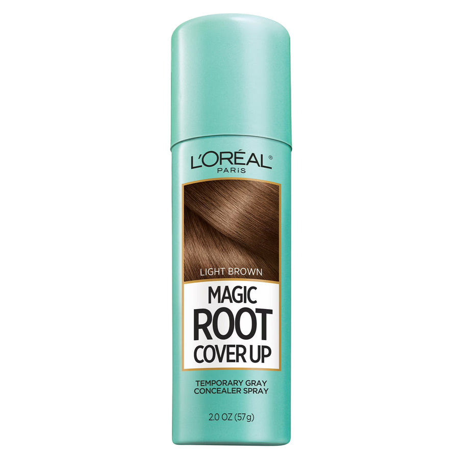 L'Oreal Paris Magic Root Cover Up Temporary Gray Concealer Spray, Light Brown, 2 oz