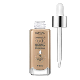 L'Oreal Paris True Match Hyaluronic Tinted Serum Foundation Makeup, 4-5 Medium, 1 fl oz