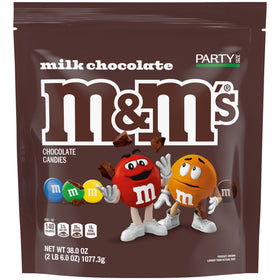 M&M'S Milk Chocolate Candy, Party Size, 38 oz Resealable Bag