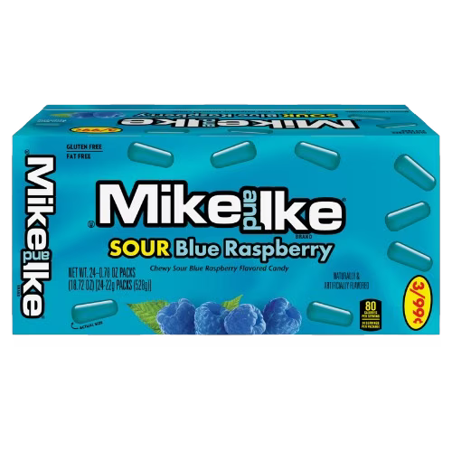 MIKE AND IKE Sour Blue Raspberry flavored Chewy Candy