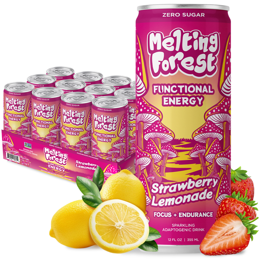 Melting Forest Mushroom Energy Drink Strawberry Lemonade 12 Pack
