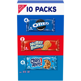 Nabisco Cookies Variety Pack, OREO, Nutter Butter, and CHIPS AHOY!, 10 Four-Cookie Snack Packs