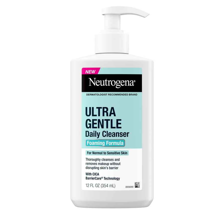 Neutrogena Ultra Gentle Foaming Facial Cleanser, Daily Face Wash, 12 fl. oz