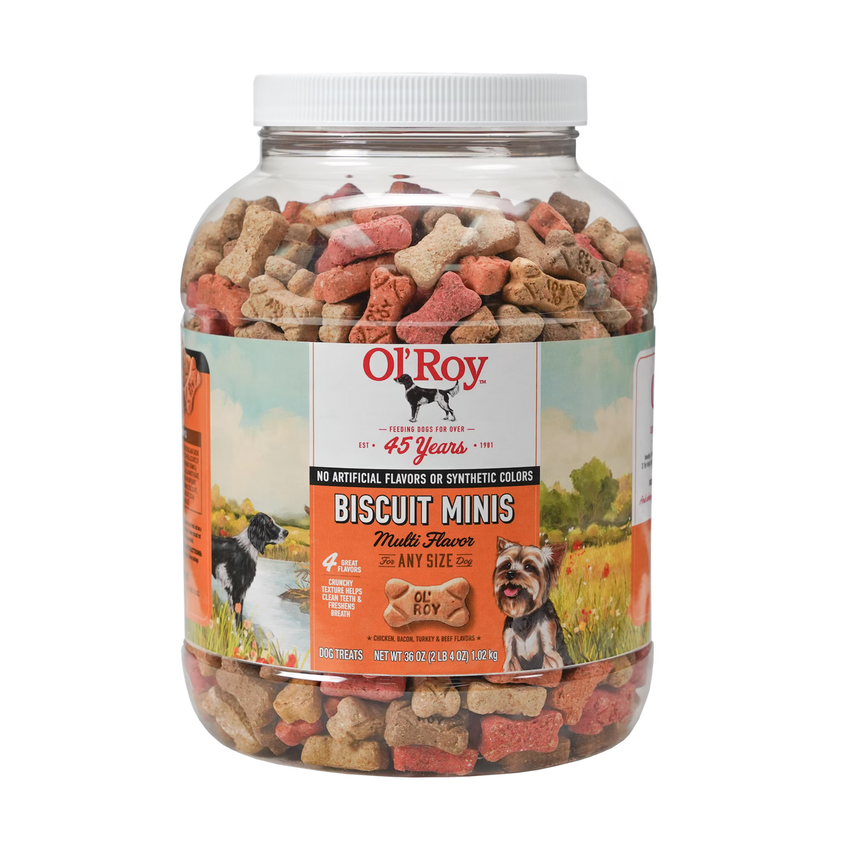 Ol' Roy Multi Flavored Biscuits for Any Size Dog, 36 oz Tub