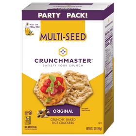 Crunchmaster Multi-Seed Original Gluten-Free crackers, Party Pack, 7 oz. Bag in Box