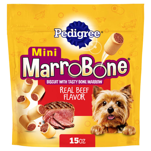 Pedigree Dry Dog Treats MarroBone Mini Real Beef Flavor, 15 oz. Bag