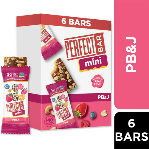 Perfect Bar Mini Gluten-Free PB&J Refrigerated Protein Bar, Kosher, 6 count, 1.05 oz