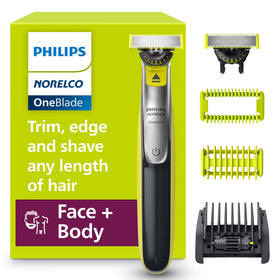Philips Norelco Oneblade 360 Face + Body, Hybrid Electric Razor and Beard Trimmer For Men with 5-In-1 Face Stubble Comb and Body Hair Trimmer Kit, QP2834/70