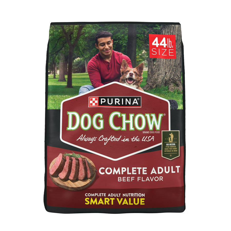 Purina Dog Chow Complete Adult Dry Dog Food for Adult Dogs, Kibble Beef Flavor, 44 lb Bag