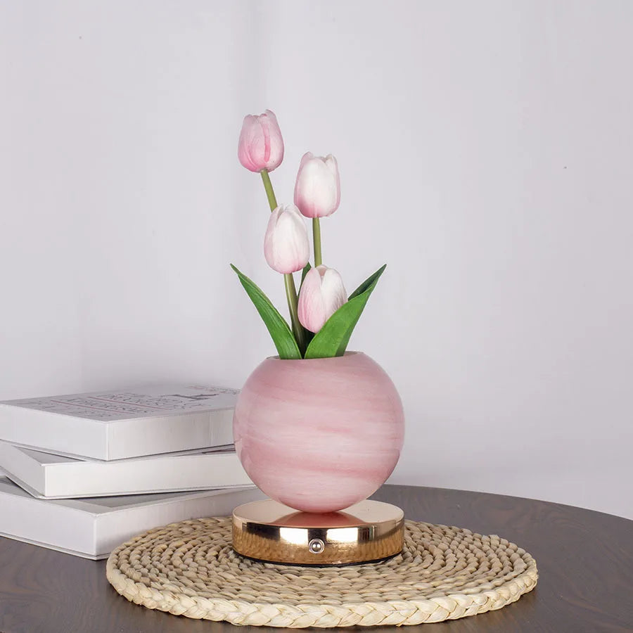 Tulip LED Night Light USB Rechargeable Floral Table Lamp