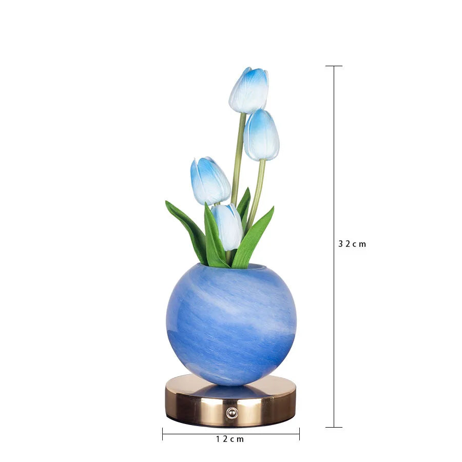 Tulip LED Night Light USB Rechargeable Floral Table Lamp