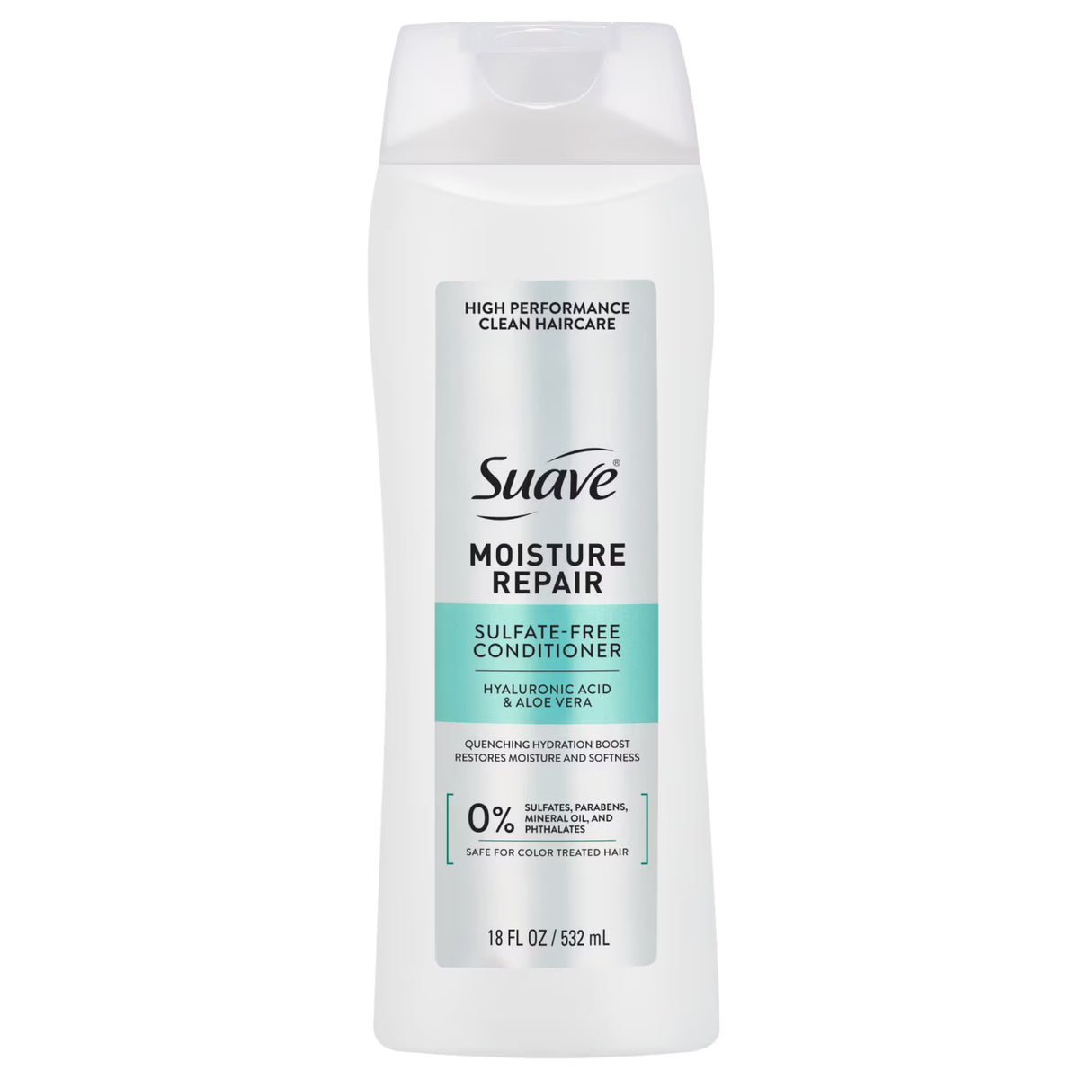 Suave Moisture Repair Sulfate-Free Conditioner with Hyaluronic Acid & Aloe Vera, 18 FL OZ