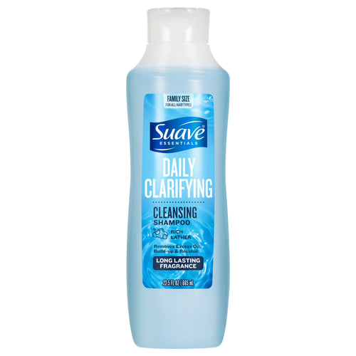 Suave Essentials Daily Clarifying Shampoo, Deep Cleansing for All Hair Types, 22.5 FL OZ