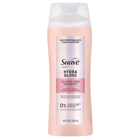 Suave Hydra Gloss Sulfate Free Shampoo with Glycolic Acid & Camellia Flower Oil, 18 fl oz