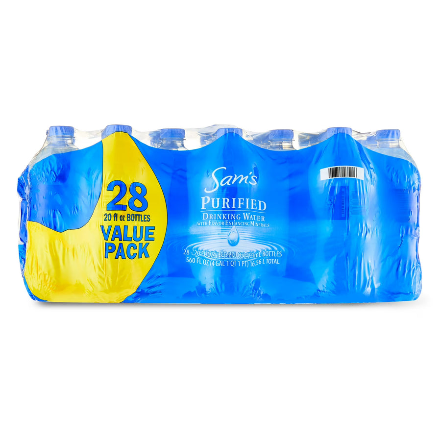 Sam's Purified Drinking Water Bottles, 20 fl oz, 28 Count