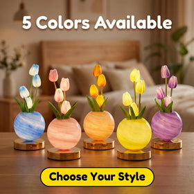 Tulip LED Night Light USB Rechargeable Floral Table Lamp