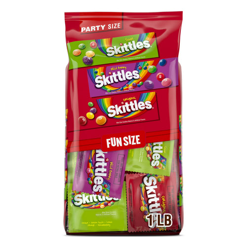 Skittles Original, Wild Berry & Sour Fun Size Chewy Candy, Party Size - 26.46 oz Bulk Bag