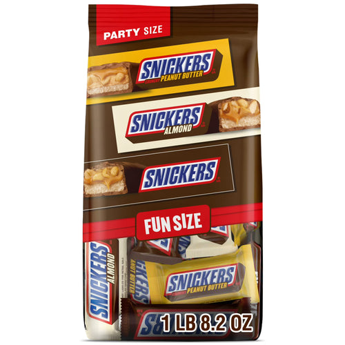 Snickers Fun Size Football Chocolate Bars Variety Pack, Party Size - 24.02 oz Candy Bag