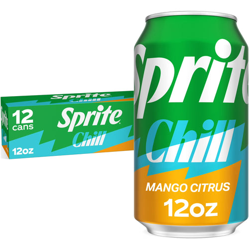 Sprite Chill Mango Citrus Soda Pop Cans, 12 fl oz, 12 Pack