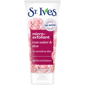 St. Ives Gentle Smoothing Face Scrub Rose Water & Aloe Vera Made with 100% Natural Exfoliants, Paraben Free, Oil-Free, Dermatologist Tested, 6 fl oz