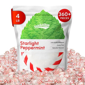 Starlight Peppermint Candy Bulk - 1 Pound Refreshing Peppermints in Bulk Individually Wrapped - Mints Individually Wrapped Hard Candy Bag