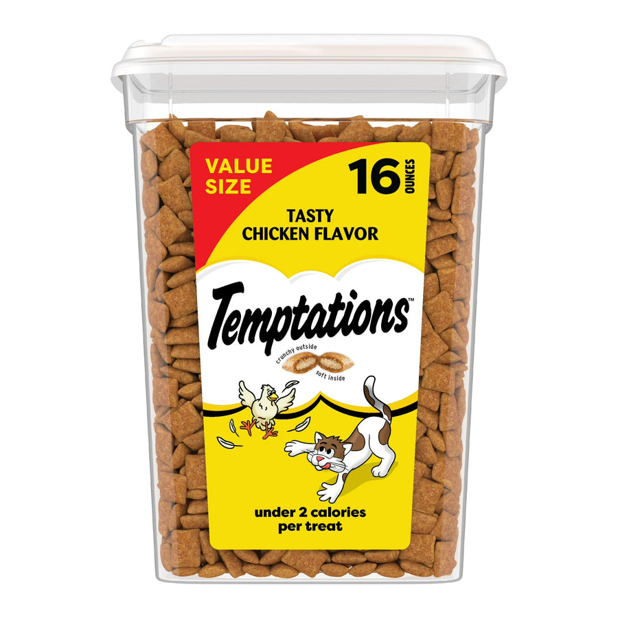 Temptations Classic Chicken Flavor Cat Treats, Crunchy and Soft, 16 oz