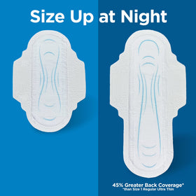Equate Ultra Thin Pads with Flexi-Wings, Overnight Absorbency, Size 4, 14 Count
