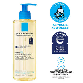 La Roche-Posay Lipikar AP+ Gentle Foaming Cleansing Oil Body Wash for Eczema & Sensitive Skin, 13.52 fl oz