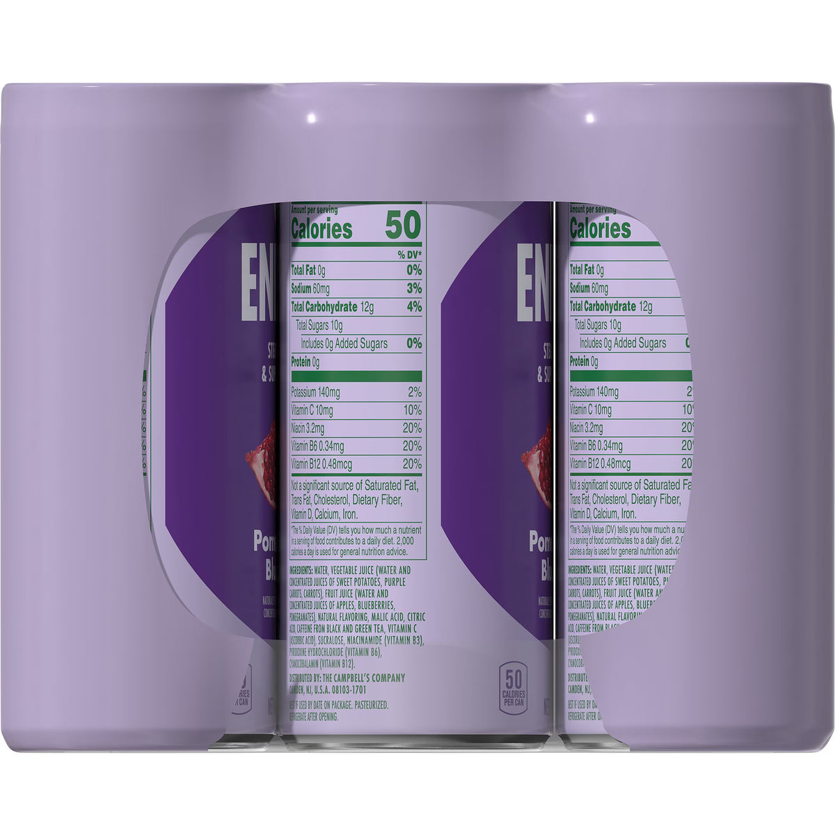 V8 Energy Pomegranate Blueberry Energy Drink, 8 fl oz Can, 12 Pack
